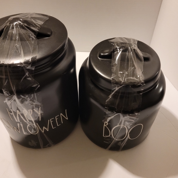 Rae Dunn Other - Rae dunn Halloween canisters Black/ lids nwt BOO-HAPPY HALLOWEEN buy 1 or both…